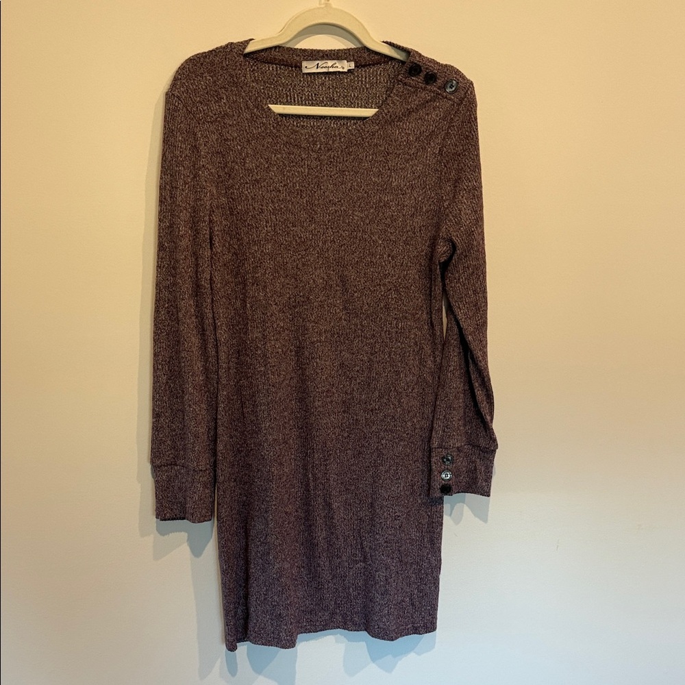 Neesha Women’s plum ribbed dress. Size large